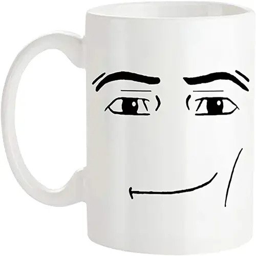 Saviola-MAN FACE Funny Gamer Mug, Birthday Mug, 11oz Novelty Coffee Cup, White, 1 Count (Pack of 1)