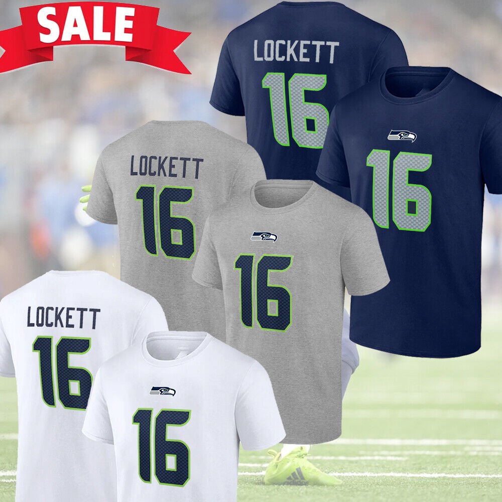 NEW!! Seattle Seahawks Tyler Lockett 2022 Player Name & Number T-Shirt