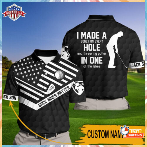 Golf Custom 3D Polo Shirt I Made A Bogey On Every Hole Premium Polo Shirt S-5XL