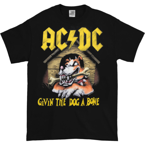 1994 AC/DC GIVIN THE DOG A BONE T-SHIRT NEW BLACK FULL SIZE TEE