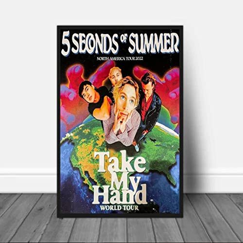 5 SOS Poster, Take My Hand World Tour 2022 Poster, Home Decor, 5 Seconds Of Summer Poster, Canvas