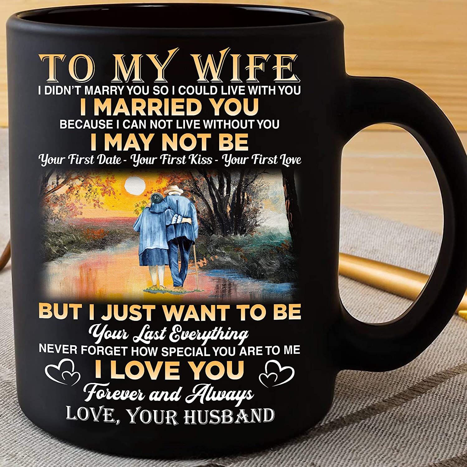 Accent, To My Wife From Husband Mug – For Couple on Anniversary (Black)