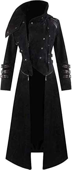 Mens Steampunk Victorian Coat Tailcoat Jacket Halloween Long Gothic Vintage Costume