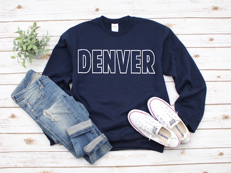 Vintage Style Denver Sweatshirt , Sports Fan Crewneck , Sport Sweatshirt For Women , Football Season,Gift For Fans