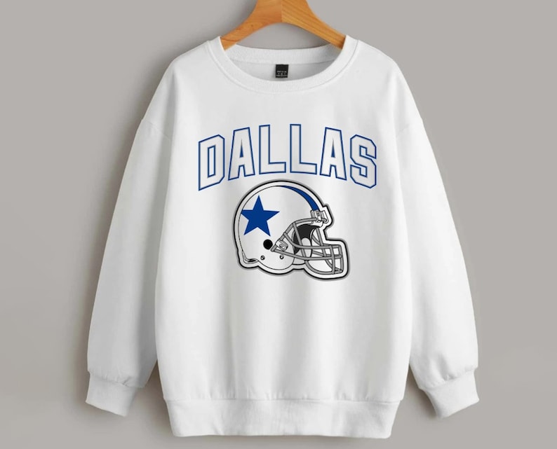 Dallas Vintage White Sweatshirt, Dallas Team Shirt, Retro American Sweatshirt